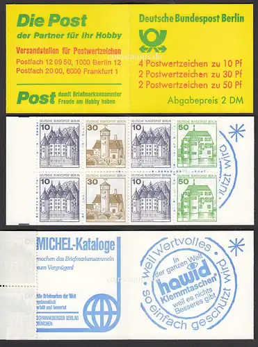 Berlin Burgen und Schlösser Markenheftchen MH 11b postfrisch  (26612