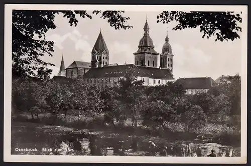 AK Osnabrück Fluss Blick zum Dom Echt Foto   (16908