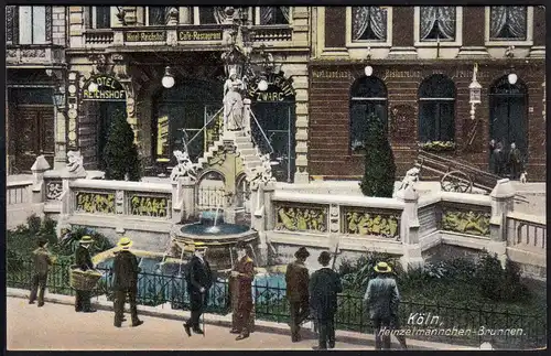 AK Köln Hotel Reichshof Heizelmännchen Brunnen Restaurant ungelaufen  (17094