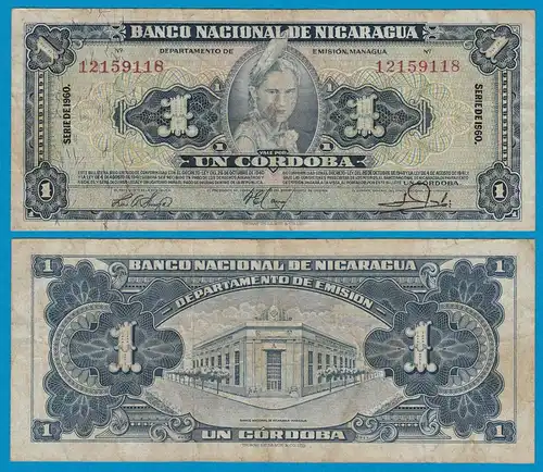 Nikaragua - Nicaragua 1 Cordobas 1960 Pick 99c F/VF (3/4)  (18685