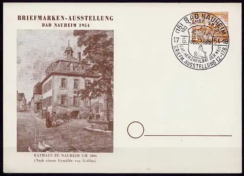 100 Jahre Bad Nauheim 1954 Privat-Ganzsache mit sonderstempel   (6907