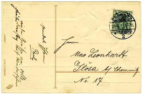 AK 1911 Glückwunsch Geburtstag Birthday tolle Karte Rosen Prägedruck   (2816