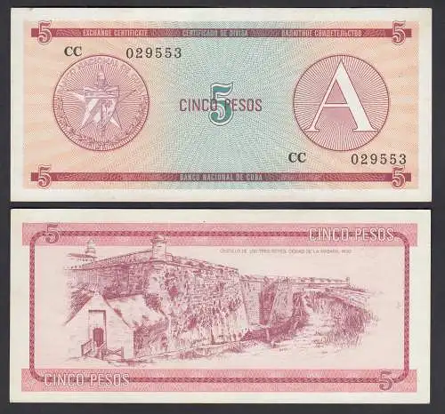 Kuba - Cuba 5 Peso Foreign Exchange Certificates 1985 Pick FX3 VF (3)  (26787