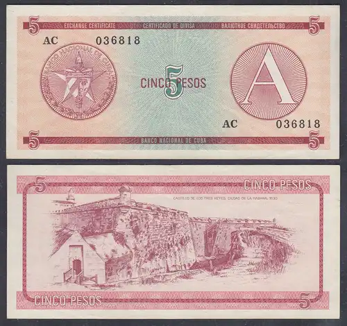 Kuba - Cuba 5 Peso Foreign Exchange Certificates 1985 Pick FX3 VF (3)  (26794