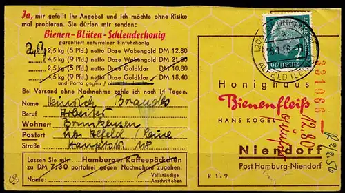 Brinkensen über Alfeld 1956 Bedarfskarte klarer Stempel   (6917