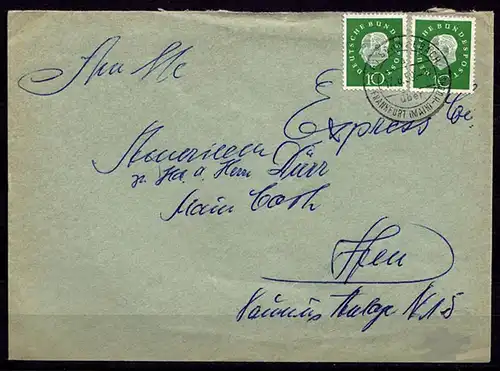 1959 Brief Landpost Stempel Schwalbach über Frankfurt Höchst    (6921