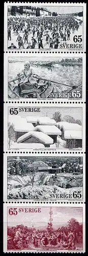 Schweden - Sweden 1973 Mi. 794/98 Tourismus ** aus MH (6951