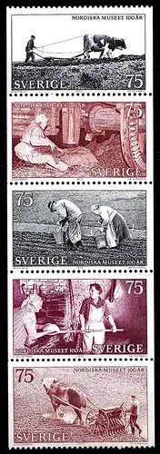 Schweden - Sweden 1973 Mi. 815/19 Nordische Museum ** aus MH   (6952