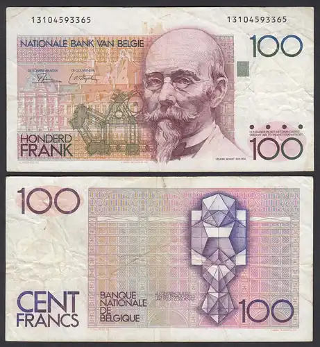 Belgien - Belgium 100 Francs Banknote ND (1978-81) Pick 140a  F (4)   (26847