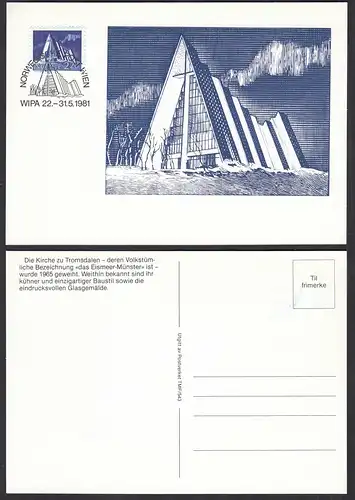 Norwegen - Norway 1981 Kirche zu Tromsdalen SST Wipa Wien   (27143