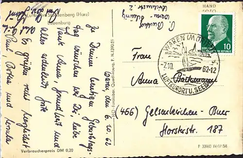 AK Stecklenberg Harz Lauenburg ruine gelaufen 1962    (6980