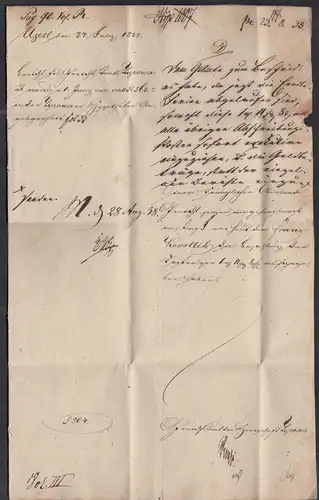 UJEST L2 Schlesien 1838  Brief mit Inhalt nach RATIBOR    (27176