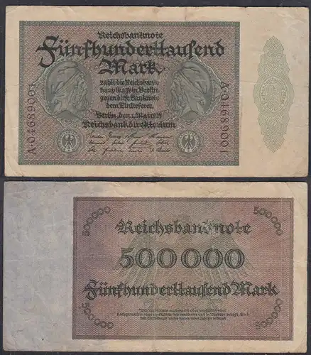 Reichsbanknote -  500 Tausend Mark 1923 Ros 87d F (4) Serie A  (27250