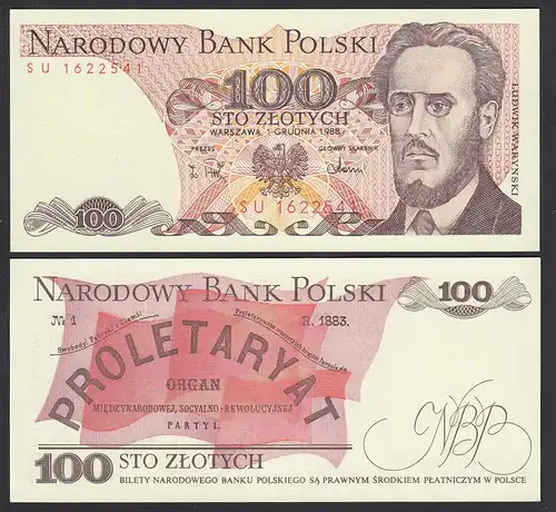 Polen - Poland 100 Zlotych Banknote 1988 Pick 143e UNC (1)   (27264