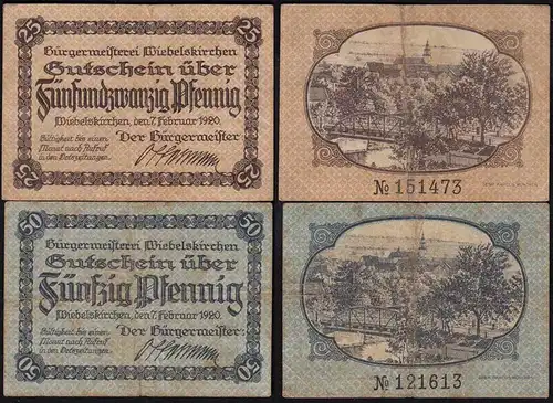 Wiebelskirchen Bürgermeisterei 25 + 50 Pfennig 1920 Gutschein/Notgeld   (14729