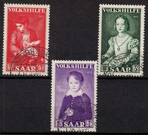 Saarland 1954 Mi. 354-56 gestempelt Volkshilfe Gemälde  (25365