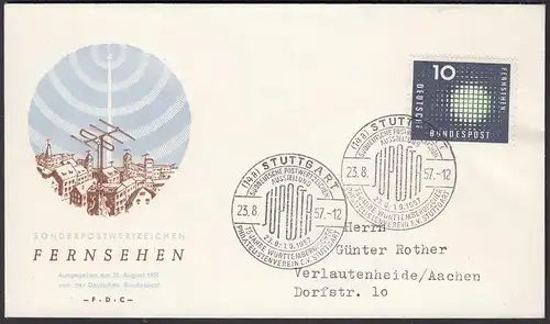 BRD Bund 1957 Mi. 267 FDC Fernsehen  (23520