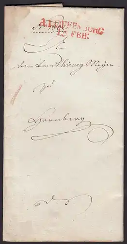 BADEN 1826 R1 OFFENBURG L2r Brief vom Grossherzoglich Direkt.des Kinzig Kreises