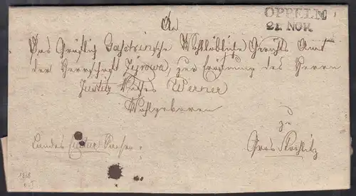 OPPELN L2 Schlesien Brief 1828 mit umfangreichen Inhalt  (27344