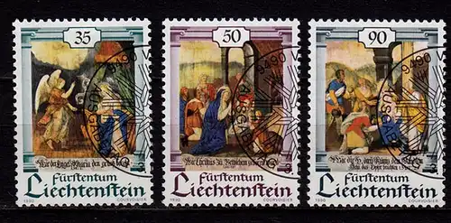 Liechtenstein Mi.1005-07 used Weihnachten Christmas 1990    (c136