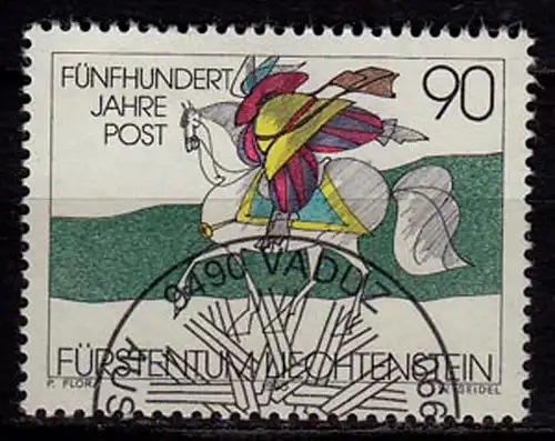 Liechtenstein Mi.1004 used 500 J.Internationale Postverbindungen 1990    (c139