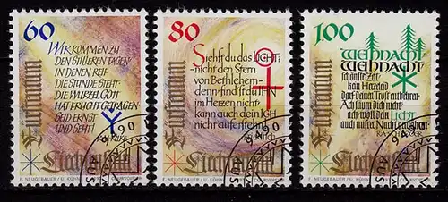 Liechtenstein Mi.1073-75 used Weihnachten Christmas 1993    (c141