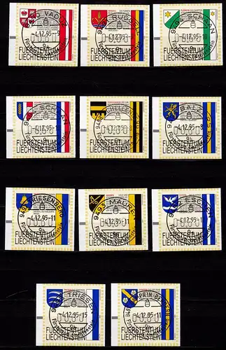 Liechtenstein Mi. ATM 1-11 used Vollstempel 1995    (c116