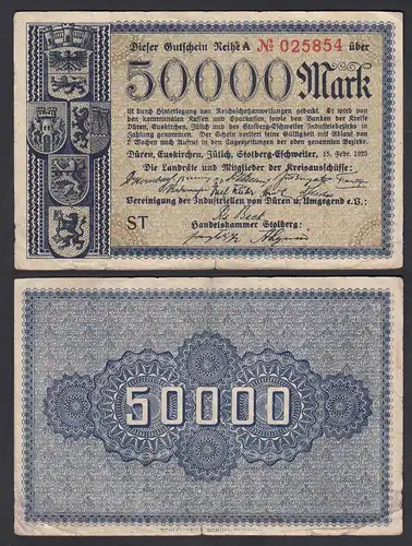 Düren 50000 50.000 Mark 1923 Notgeld/Gutschein Handelskammer   (27561