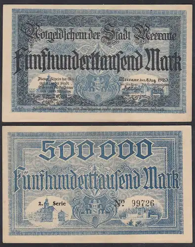 Meerane 500000 500.000 Mark 1923 Notgeld Sachsen EMERGENCY MONEY   (27564