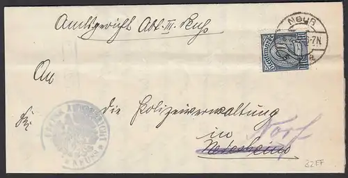 NEUSS 1922 Mi.32 EF Gerichtsbrief  nach Norf Dienstbrief   (21702