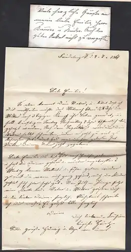 FRIEDEBERG Schlesien 1861 R2 Brief mit Inhalt nach GLOGAU  (27350