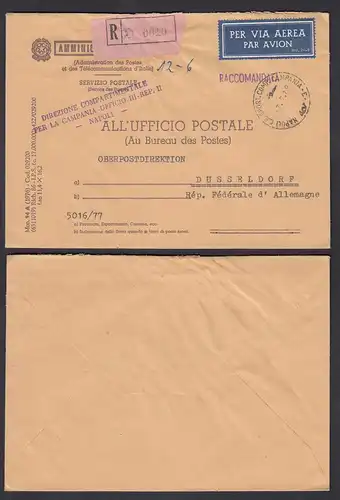 ITALY NAPOLI Post R-Brief n ALL´UFFICIO POSTALE Au Bureau DES POSTES DÜSSELDORF 