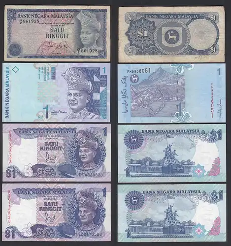 Malaysia 4 Stück Banknoten á 1 Ringit    (27637