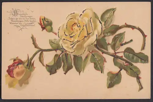 AK Jugendstil Blumen Rosen Blumenkelche Gedicht    (27656