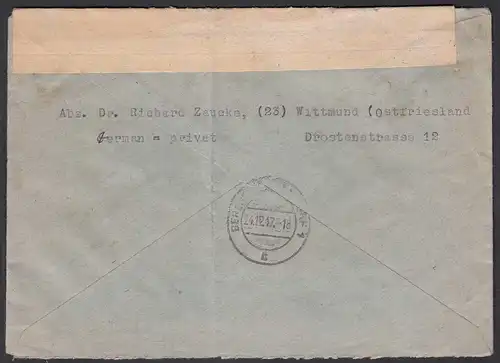 R-Brief 1947 Witt nach Mariendorfund Mif Alliierte Bes. Mi 964 + 965   (27660