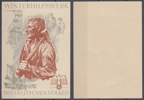 WHW Propaganda Tür Aufkleber Vignette FEBRUAR 1938/39 DES DEUTSCHEN VOLKES   