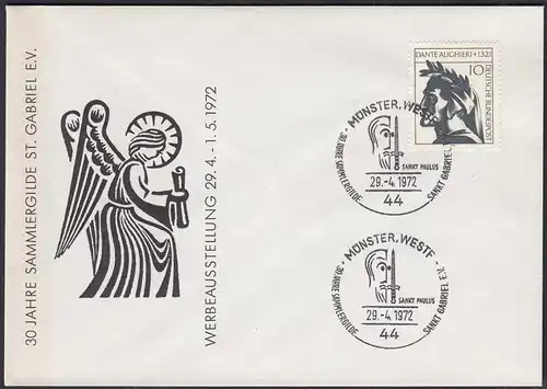 Münster Westf. 1972 Sonderumschlag SST 30 Jahre Sammlergilde St.Gabriel   (87131