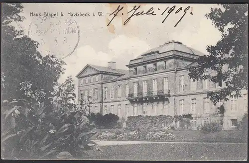 AK Schloss Stapel Front bei Havixbeck bei Coesfeld Münster 1909   (65016