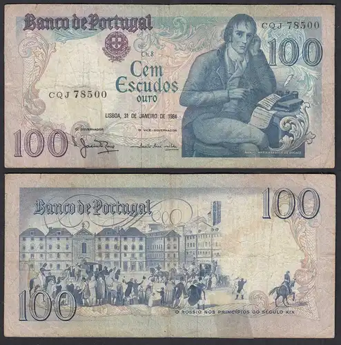 Portugal - 100 Escudos Banknote 31.01.1984 Pick 178c F (4)   (27752