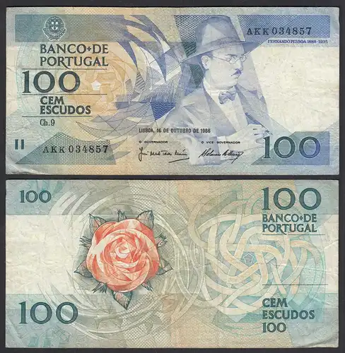 Portugal - 100 Escudos Banknote 16.10.1986 Pick 179a F (4)   (27753