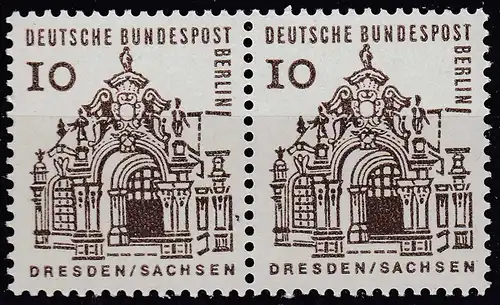 BERLIN - 10 Pfennig Bauwerke im Paar postfrisch Mi. 242 MNH   (65046