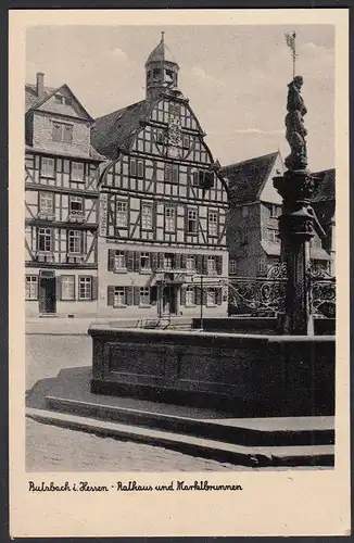 AK Butzbach in Hessen Rathaus Marktbrunnen Fachwerk    (65076