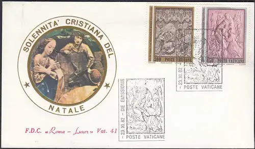 Vatican City -  FDC 1982 Pope John Paul the 2nd Michel 814-15 Christmas   (65112