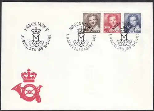 Dänemark - Denmark 1982 FDC Mi 753-55 Königin Margarete Freimarken    (65130