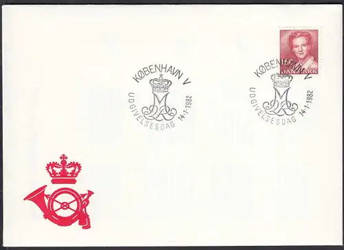 Dänemark - Denmark 1982 FDC Mi 746 Königin Margarete Freimarken    (65125