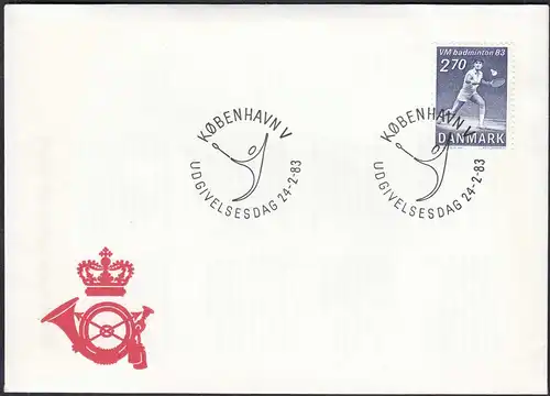 Dänemark - Denmark 1983 FDC Mi 770 Badminton WM    (65135