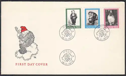 Norwegen - Norway 1972 FDC Mi 652-54 Volksmärchen   (65140