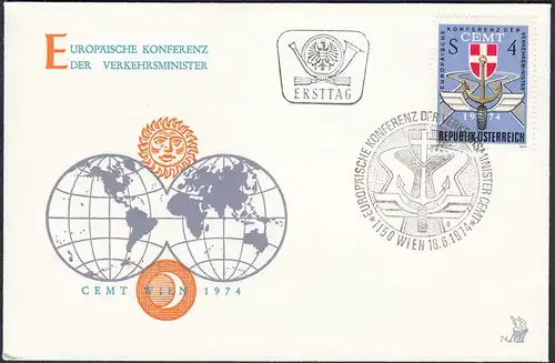 Österreich FDC 1974 Europäische Verkehrsministerkonferenz Mi. 1457   (65153