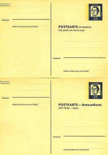 Germany BRD Ganzsache Postal Stationery  Antwortkarte Reply card Michel P80