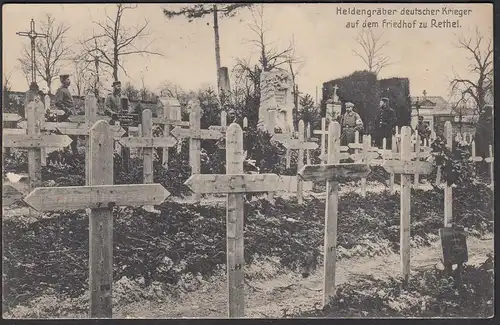 AK 1.WK Heldengräber deutscher Krieger Friedhof zu Rethel Feldpost   (65186